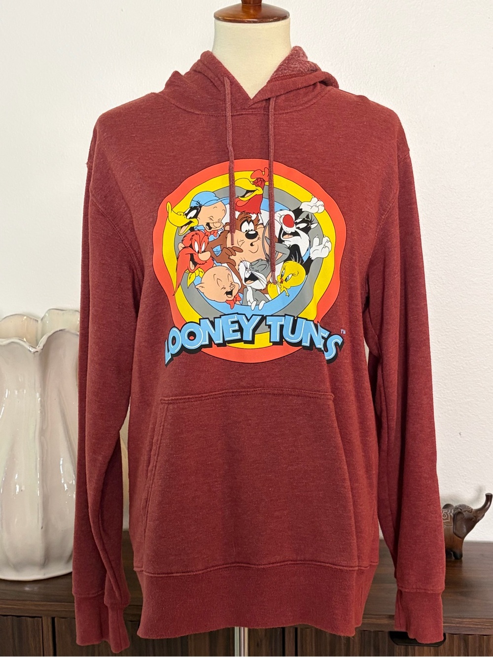 Unisex * Warner Bros. Looney Tunes Cozy Pullover Hoodie - Red